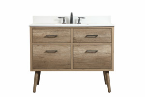 42 inch Single bathroom vanity in natural oak with backsplash (VF41042NT-BS)