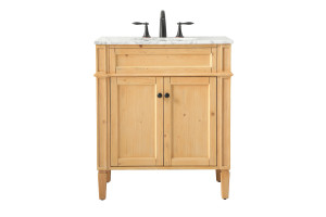 30 Inch Single Bathroom Vanity In Natural Wood (VF12530NW)