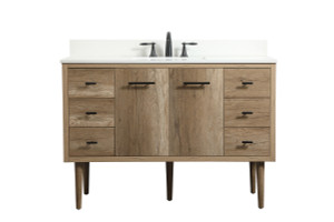 48 inch Single bathroom vanity in natural oak with backsplash (VF48048NT-BS)