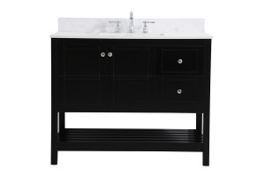 42 Inch Single Bathroom Vanity In Black With Backsplash (VF16442BK-BS) 42 Inch Single Bathroom Vanity In Black With Backsplash (VF16442BK-BS)
