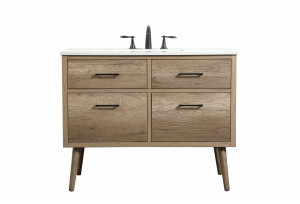 42 Inch Single Bathroom Vanity In Natural Oak (VF41042NT)