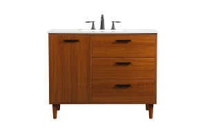 42 Inch Bathroom Vanity In Teak (VF47042MTK)