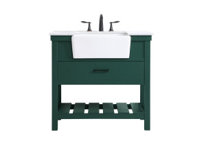 36 Inch Single Bathroom Vanity In Green (VF60136GN)