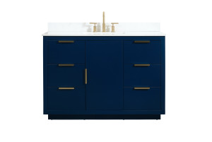 48 inch Single bathroom vanity in blue with backsplash (VF19448BL-BS)