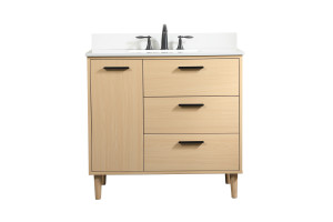 36 Inch Bathroom Vanity In Maple With Backsplash (VF47036MMP-BS)
