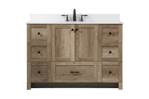 48 Inch Single Bathroom Vanity In Natural Oak With Backsplash (VF2848NT-BS)