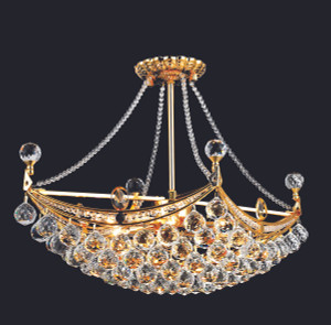 Corona 6 Light Gold Chandelier Clear Royal Cut Crystal (V9800D24G/RC)