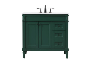 36 Inch Single Bathroom Vanity In Green (VF31836GN)