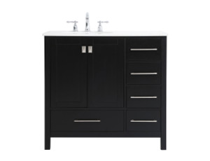 36 Inch Single Bathroom Vanity In Black (VF18836BK)