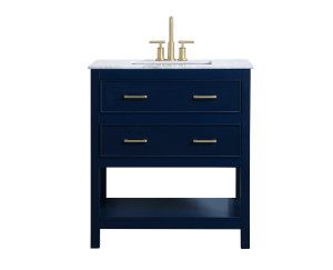 30 Inch  Single Bathroom Vanity In Blue (VF90130BL)