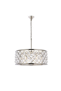 Madison 6 Light Polished Nickel Chandelier Clear Royal Cut Crystal (1213D25PN/RC)