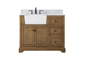 42 Inch Single Bathroom Vanity In Driftwood With Backsplash (VF60242DW-BS) 42 Inch Single Bathroom Vanity In Driftwood With Backsplash (VF60242DW-BS)