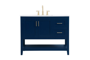 42 Inch Single Bathroom Vanity In Blue (VF16042BL)