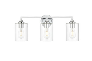 Mayson 3 Light Chrome And Clear Bath Sconce (LD7315W23CH)