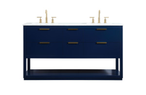 60 Inch Single Bathroom Vanity In Blue (VF19260DBL)
