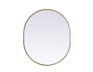 Metal Frame Oval Mirror 30X36 Inch In Brass (MR2A3036BRS)