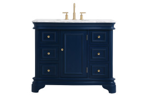 42 Inch Single Bathroom Vanity Set In Blue (VF52042BL)