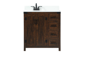 32 Inch Single Bathroom Vanity In Expresso With Backsplash (VF90232EX-BS) 32 Inch Single Bathroom Vanity In Expresso With Backsplash (VF90232EX-BS)
