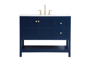 42 Inch Single Bathroom Vanity In Blue (VF16442BL)