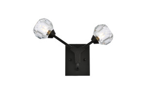 Zayne 2 Light Wall Sconce In Black 
 (3508W15BK)