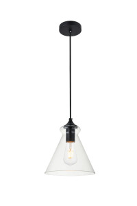 Destry 1 Light Black Pendant With Clear Glass (LD2244BK)