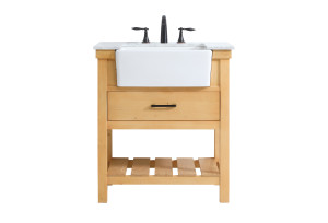 30 Inch Single Bathroom Vanity In Natural Wood (VF60130NW)