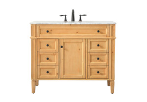 42 Inch Single Bathroom Vanity In Natural Wood (VF12542NW)
