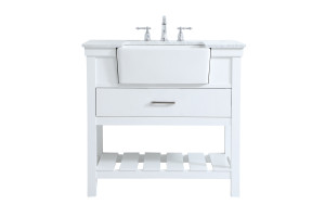 36 Inch Single Bathroom Vanity In White (VF60136WH) 36 Inch Single Bathroom Vanity In White (VF60136WH)