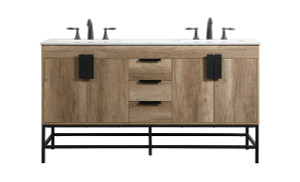 60 Inch Double Bathroom Vanity In Natural Oak (VF48860DNT) 60 Inch Double Bathroom Vanity In Natural Oak (VF48860DNT)