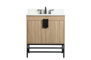 30 Inch Single Bathroom Vanity In Mango Wood With Backsplash (VF48830MW-BS) 30 Inch Single Bathroom Vanity In Mango Wood With Backsplash (VF48830MW-BS)