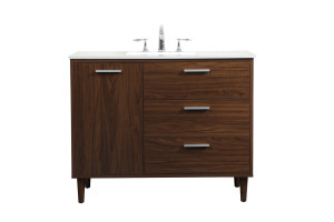 42 Inch Bathroom Vanity In Walnut (VF47042MWT)