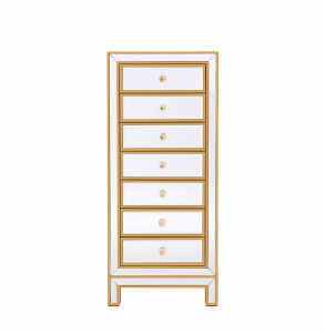 Lingerie Chest 7 Drawers 18In. W X 15In. D X 42In. H In Gold (MF72047G)