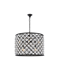 Madison 8 Light Matte Black Chandelier Clear Royal Cut Crystal (1204D27MB/RC)