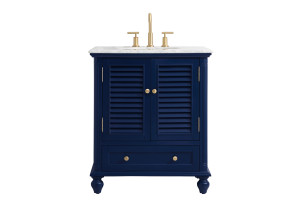30 Inch Single Bathroom Vanity In Blue (VF30530BL) 30 Inch Single Bathroom Vanity In Blue (VF30530BL)