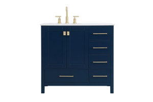 36 Inch Single Bathroom Vanity In Blue (VF18836BL) 36 Inch Single Bathroom Vanity In Blue (VF18836BL)