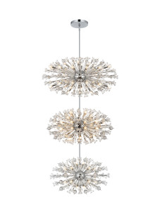 Vera 50 Inch Three Tiers Crystal Starburst Chandelier In Chrome (2500G50L3C) Vera 50 Inch Three Tiers Crystal Starburst Chandelier In Chrome (2500G50L3C)