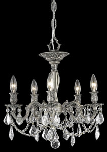 Rosalia 5 Light Pewter Flush Mount Clear Royal Cut Crystal (9205F18PW/RC)