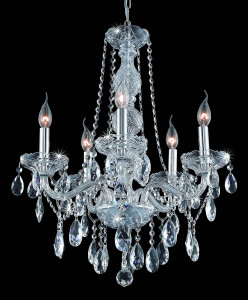 Verona 5 Light Chrome Chandelier Clear Royal Cut Crystal (7955D21C/RC)