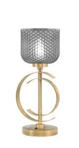 Accent Lamp, New Age Brass Finish, 6" Smoke Textured Glass (56-NAB-4612)