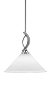 Cavella Stem Hung Mini Pendant, Graphite Finish, 12" White Muslin Glass   (3901-GP-316)