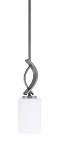 Cavella Stem Hung Mini Pendant, Graphite Finish, 4" White Muslin Glass   (3901-GP-310)