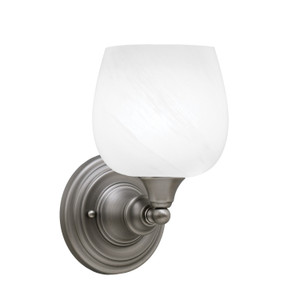 Wall Sconce, Brushed Nickel Finish, 6" White Marble Glass (40-BN-4811)