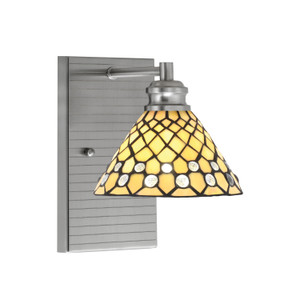 Edge Wall Sconce, Brushed Nickel Finish, 7" Starlight Art Glass (1161-BN-9415) Edge Wall Sconce, Brushed Nickel Finish, 7" Starlight Art Glass (1161-BN-9415)