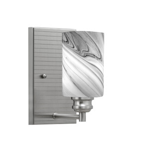 Edge Wall Sconce, Brushed Nickel Finish, 4" Onyx Swirl Glass  (1161-BN-3009)