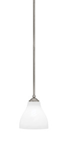 Zilo Stem Mini Pendant, Graphite Finish, 6.25" White Marble Glass (560-GP-4761)