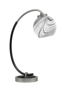 Desk Lamp, Graphite & Matte Black Finish, 5.75" Onyx Swirl Glass (57-GPMB-4109)
