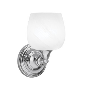 Wall Sconce, Chrome Finish, 6" White Marble Glass (40-CH-4811)