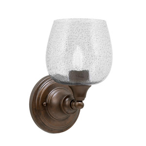 Wall Sconce, Bronze Finish, 6" Smoke Bubble Glass (40-BRZ-4812)