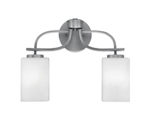 Cavella 2 Light Bath Bar, Graphite Finish, 4" Square White Muslin Glass  (3912-GP-531)