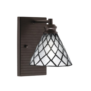 Edge Wall Sconce, Espresso Finish, 7" Diamond Ice Art Glass (1161-ES-9185)